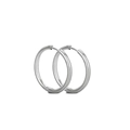 Minimalistische zilveren roestvrijstalen oorringen met gepolijste afwerking en scharnier - 2.5mm Draaddiameter / Staalkleur 14mm