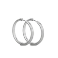 Gepolijste zilveren roestvrijstalen oorringen met een klassieke scharniersluiting voor unisex - Staalkleur 16mm