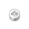 Polierte Edelstahl-Rundperle mit Lebensbaum-Motiv für DIY-Schmuckherstellung - Dicke 3mm x Durchmesser 9mm / Stahl Lebensbaum