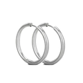 Gepolijste zilveren roestvrijstalen creolen met scharniersluiting voor dames en heren - 2.5mm Draaddiameter / Staalkleur 18mm