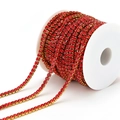 Red rhinestone claw chain with golden base for DIY garment and jewelry accessories - Red