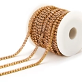 Champagne crystal claw chain with gold base on a spool for DIY jewelry making - Champagne