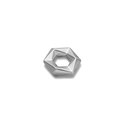 Silver hexagonal stainless steel spacer bead with polished metallic finish for DIY jewelry - Hydraulic Hexagon / Silver