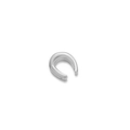 Ear cuff minimalista a forma di C in acciaio inossidabile argento lucido per gioielli DIY - Forma a U a Doppio Foro / Argento
