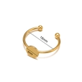 Golden plated stainless steel adjustable ring base with 8mm flat pad and 18mm inner diameter - Inner Diameter 18mm / Gold (8mm Round)