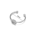 Adjustable silver stainless steel ring base with 8mm flat pad and 18mm inner diameter - Inner Diameter 18mm / Silver (8mm Round)