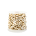 8mm white shell beads with 18k gold plated stainless steel handmade chain for DIY jewelry - Bone And Beads