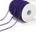 3mm dark blue faceted bead chain with gold wire wrap for DIY jewelry making - Sapphire Blue