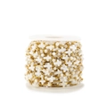 8mm white shell cross beads on 18k gold plated stainless steel jewelry chain spool - Cross And Beads