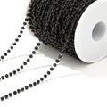 3mm black faceted crystal beads on golden chain DIY accessory for jewelry making - Black