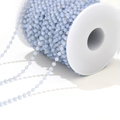 3mm light blue crystal beads on gold plated chain roll for DIY jewelry making - Light Blue