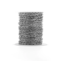 3mm silver stainless steel ball bead chain roll for DIY jewelry making supplies - 3mm Wide Box Chain / Steel