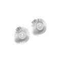 Elegant silver sunflower stud earrings featuring a central white pearl in 18k style - 20mm Sun White Artificial Pearl Studs Steel