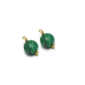 Pendaglio in malachite per gioielli fai-da-te con filo dorato per orecchini - Verde