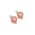 Due ciondoli in pietra naturale rosa satinato con filo dorato per gioielli fai-da-te - Rosa