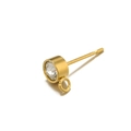 Clou d'oreille doré en acier inoxydable avec pierre claire et anneau pour DIY - Or 5mm Horizontal