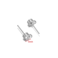 Clous d'oreilles 5mm en acier inoxydable argenté avec boucle fermée pour création bijoux - Acier 5mm Vertical