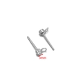 Clou d'oreille 3mm en acier inoxydable argenté avec pierre et petit anneau - Acier 3mm Horizontal