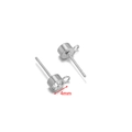 Clou d'oreille 4mm en acier argenté avec pierre zircon et boucle pour création DIY - Acier 4mm Horizontal
