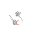 Clou d'oreille argenté de 5mm avec sertissage de pierre et boucle pour bijoux DIY - Acier 5mm Horizontal