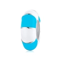 S925 sterling silver doughnut charm bead with blue and white enamel stripes - Blue Striped (PA0108)