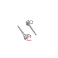 Puces d'oreilles en acier argenté avec zircone 3mm et anneau de suspension pour bijoux - Acier 3mm Vertical