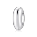 Polished S925 sterling silver spacer bead for DIY charm bracelets and jewelry making - 925 Sterling Silver / Simple Polished (PA0034)