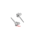 Puce d'oreille en acier inoxydable argenté 4mm avec zircon et petite boucle - Acier 4mm Vertical