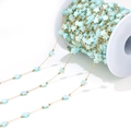 Blue frosted star beads and gold chain spool for DIY handmade jewelry crafting - 1mm Gold Chain with 7mm Star Shell (Light Blue)