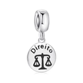 S925 sterling silver Direito pendant bead with scales of justice for DIY bracelets - Law Style (PD0061)