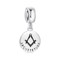 S925 sterling silver Arquitetura architecture charm bead with square and compasses - Architecture Style (PD0057)