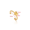 Adjustable golden stainless steel heart ring base with 19mm inner diameter - Heart Style / Gold