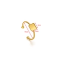 Golden stainless steel adjustable ring base with a 6mm square setting for DIY jewelry - Square Style / Gold