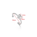 Silver adjustable stainless steel ring blank with a 6mm heart shaped setting base - Heart Style / Steel