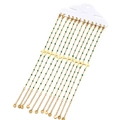 Bracciale in acciaio inossidabile dorato con perline verdi e pendente a croce minima - Stile Croce - Verde