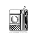 Vintage Radio-Charm aus S925 Sterlingsilber mit Herz-Ausschnitt für DIY-Armbänder - Vintage Radio Stil (PC0937)