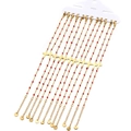 Set di braccialetti dorati con perline rosse, pendenti a croce e chiusura regolabile - Stile Croce - Rosso