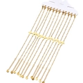 Set di 12 bracciali a croce in acciaio inossidabile dorato con perline bianche su carta - Stile Croce - Bianco