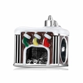 S925 sterling silver Christmas fireplace charm bead with colorful enamel stockings - Festive Fireplace Style (PC0725)