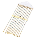 Set di 12 bracciali in acciaio inossidabile dorato con perline blu e ciondoli a croce - Stile Croce - Misto 01