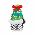 S925 sterling silver Christmas tree charm with colorful enamel and star detail - Decorated Christmas Tree Style (PC0728)