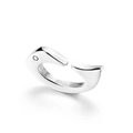 Polished S925 sterling silver dolphin shaped ear cuff or open ring on white background - 925 Silver / Bird Clasp (XX0034)