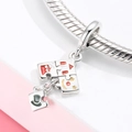 S925 silver circus jigsaw puzzle pendant with colorful enamel charms for snake chain bracelet - Jigsaw Puzzle Charm (PD0284)