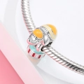Handgefertigter Zirkus-Elefant-Charm aus S925 Sterlingsilber mit bunter Emaille-Verzierung - Zirkuselefant-Stil (PC0771)