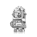 S925 Sterling Silber Roboter-Bär Charm mit feinen Details für DIY-Armbänder und Schmuck - 925er Silber / Roboter Bär Stil (PC1126)