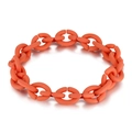 Morandi orange matte link bracelet made of hard rubber with a soft texture finish - Orange