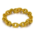 Morandi ginger yellow matte resin chunky chain link bracelet for women with minimalist style - Yellow
