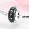 Starry sky blue glass heart charm in S925 sterling silver for women bracelets - Blue Starry Sky (PH0022)
