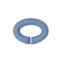 Light blue matte silicone X-series geometric oval open link for DIY bracelets - Aqua