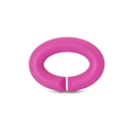 Matte fuchsia silicone oval link connector for DIY geometric charm bracelets - Deep Pink